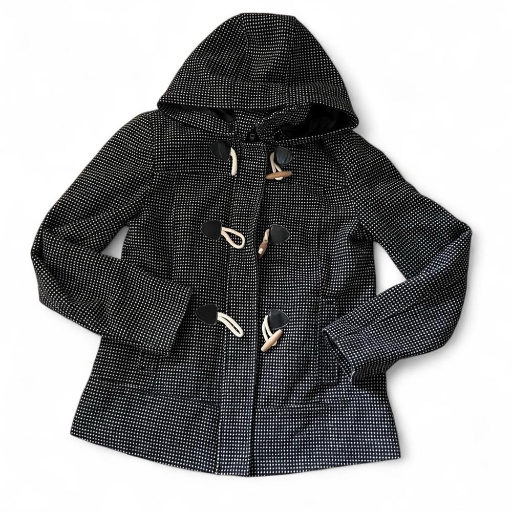 Vintage Polka dot pea coat with hood